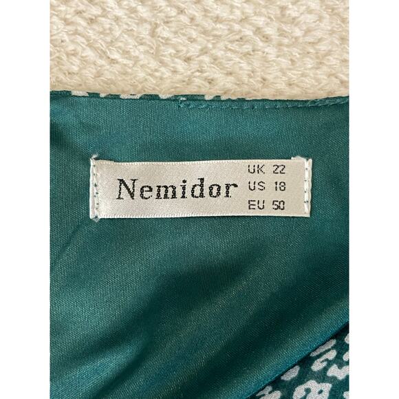 Nemidor Women's Layer Ruffle Animal Print Elastic Waist Short Sleeve Dress 18 - Picture 3 of 16